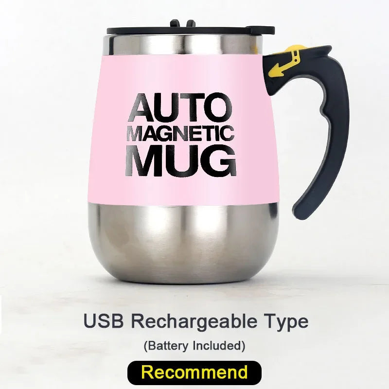 Tasse à café à arrête automatique en acier inoxydable, aste par USB, mélangeur automatique Assad, tasse pour la maison et le bureau, cadeau de Noël et d'anniversaire, nouveau