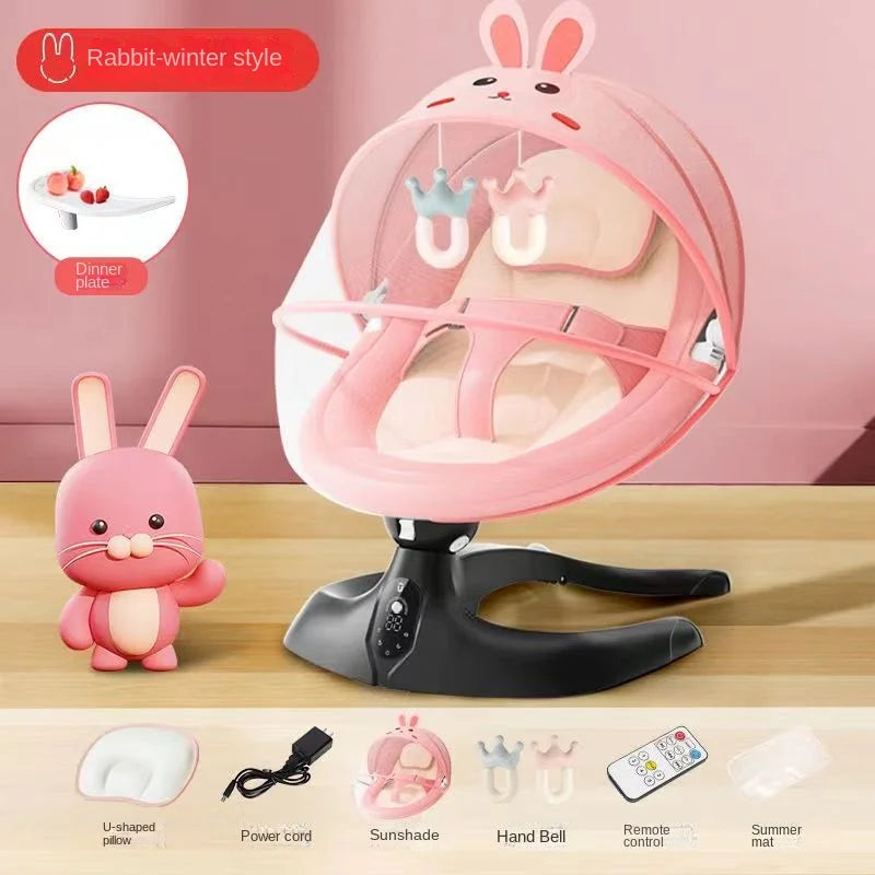 Chaise à bascule électrique Coax Baby God, chaise apaisante pour nouveau-né, berceau de sommeil pour bébé inclinable, lit pouvant s'asseoir et voiler