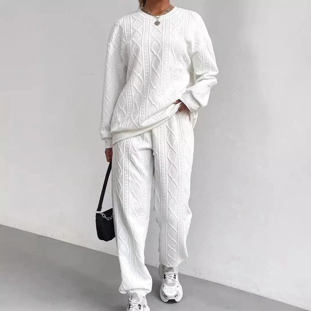 Casual Two Piece Sets Womens Sweatshirt Outifits Streetwear Autumn Winter New Long Sleeved Round Neck Hoodie And Y2k Pants Suit