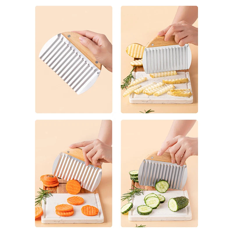 Coupe-frites en acier inoxydable, trancheur de pommes de terre, hachoir à légumes, trancheur de légumes, Gadgets de cuisine durables, nouvelle collection 2025