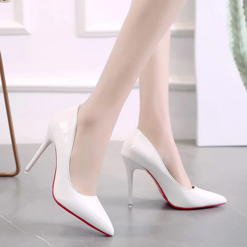 Grande taille 34-43 femmes talons hauts pointus robe en polyuréthane mariage talons hauts Zapatos Mujer talons hauts pour femmes