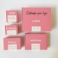 Échdébordgratuit de logo personnalisé de couleur rose, boîte d'emballage en papier ondulé cosmétique, boîte de micrologiciel, boîte d'expédition