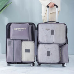 Sacs de rangement de voyage, 6 pièces, valises de voyage portables, sac d'emballage de bagages étanche, sac de garde-robe pour vêtements et chaussures
