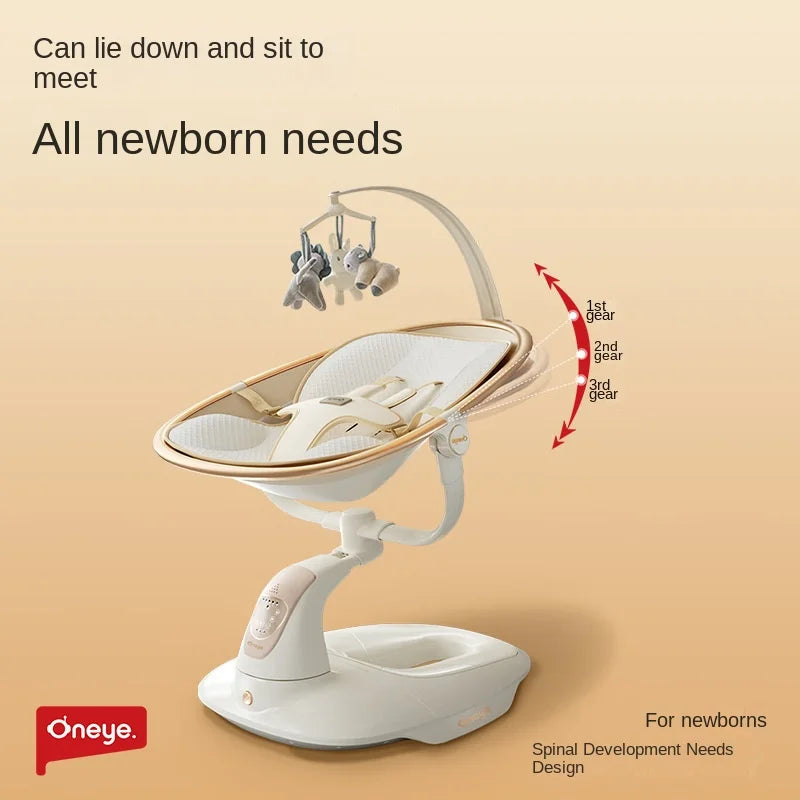 Chaise à Bascule Multifonctionnelle pour Bébé, Berceau Électrique, Réglage du Dossier, Apaisant