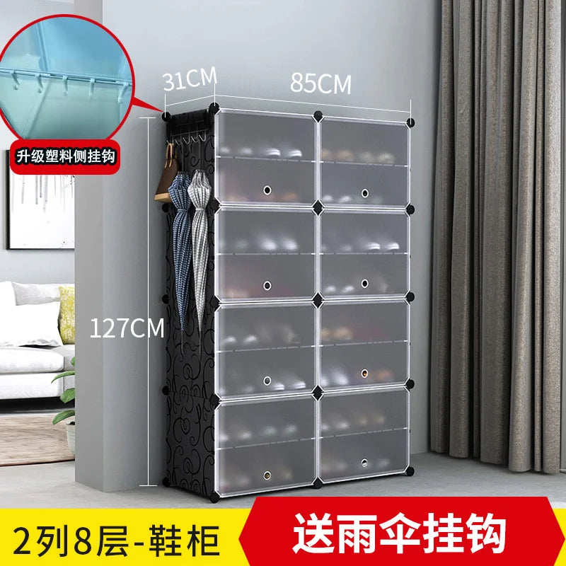 Étagère à chaussures moderne et simple multicouche, gain de place et économique, armoire anti-poussière pour la maison, étagère à chaussures de grande capacité