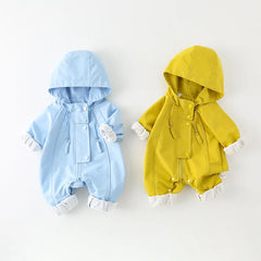Combinaisons à capuche pour bébés garçons et filles, vestes coupe-vent, barboteuse à manches longues pour nouveau-nés, vêtements d'extérieur d'automne et d'hiver, nouvelle collection