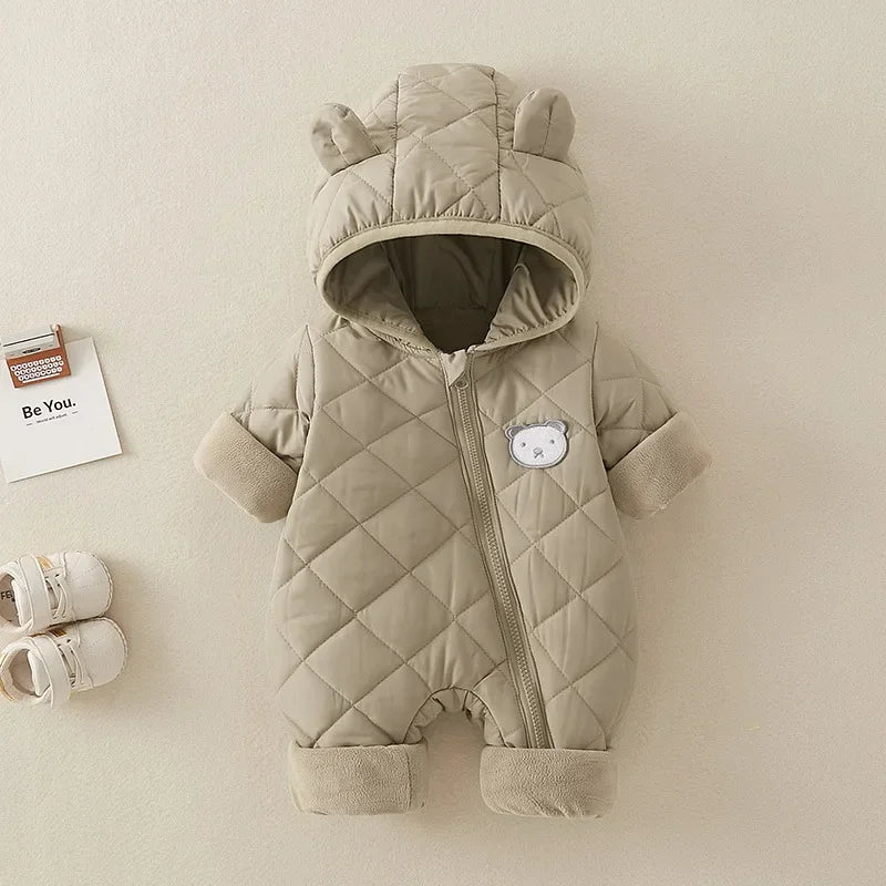 Vêtements d'hiver pour nouveau-né fille, combinaison épaisse pour bébé, barboteuse chaude pour bébé, veste en coton, salopette pour garçon, manteau pour tout-petits
