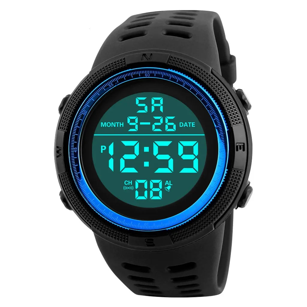 Montre pour hommes sport montres numériques pour homme grand cadran lumineux étanche réveil multifonction militaire électronique montre-bracelet