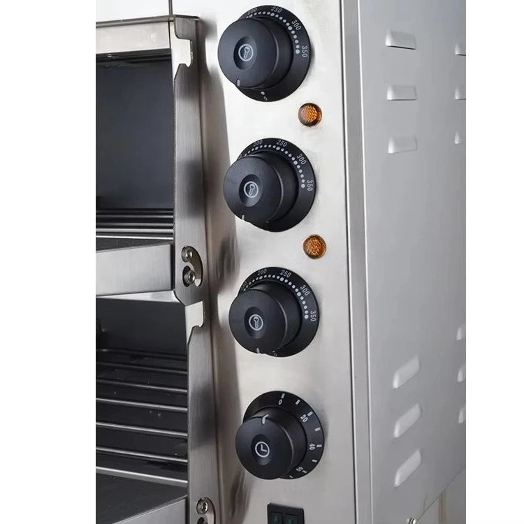 Four électrique Double couche en acier inoxydable, grand four Commercial pour la cuisson du pain/Pizza, équipement de cuisson de Pizza Commercial