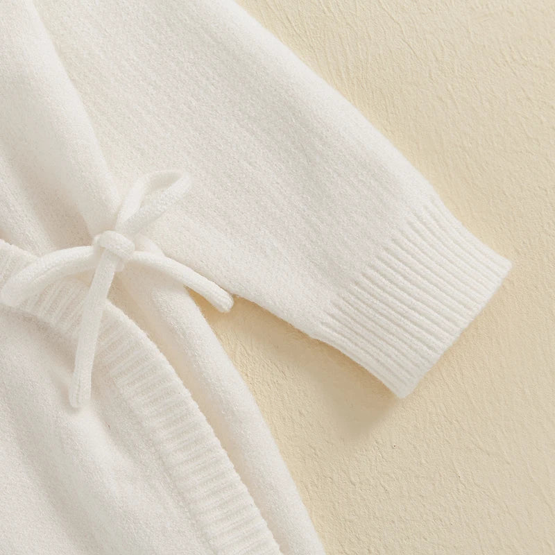 BloRequibetant-Barboteuse à manches longues avec broderie de lettres pour bébé, pull pleine longueur à col en V rond, combinaison d'automne