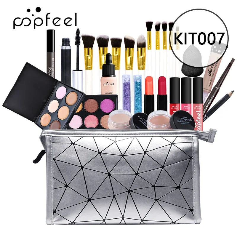 Professional Makeup Kit For Girl Eyeshadow Cream Make up Bag Concealer Blush Lip gloss Lipstick Makeup Brush Women Make-up Set