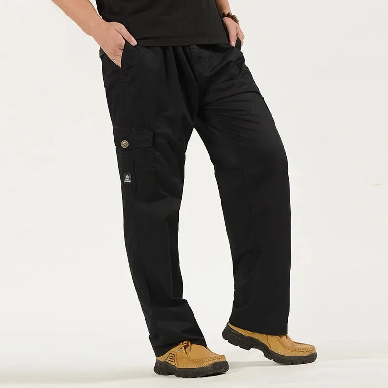 MRstuff-Salopette simple multi-poches pour hommes d'âge moyen, pantalon décontracté pour homme, grande taille, tout neuf, fj-poches, 2025