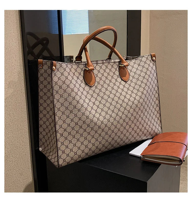 Sacs pour femmes de grande capacité en Europe et aux états-unis, sac à bandoulière rétro lettres classiques, sacs à main de banlieue en PU pour femmes