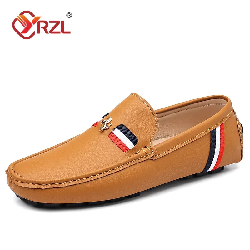 YRZL mocassins blancs hommes mocassins en cuir PU noir pour homme mocassins à enfiler décontractés hommes mocassins confortables chaussures de conduite pour hommes