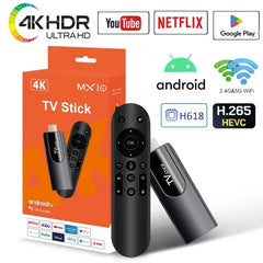 MX10 F3/MX10 mini TV stick h618 android13 ATV 4K HD TV box 2.4/5G WiFi récepteur TV intelligent pour Google YouTube Netflix media player