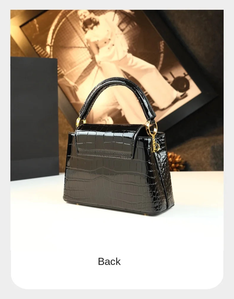 Sacs à main en cuir motif Crocodile pour femmes, petit sac messager de luxe à bandoulière, sacs à coque portables, nouvelle collection 2025