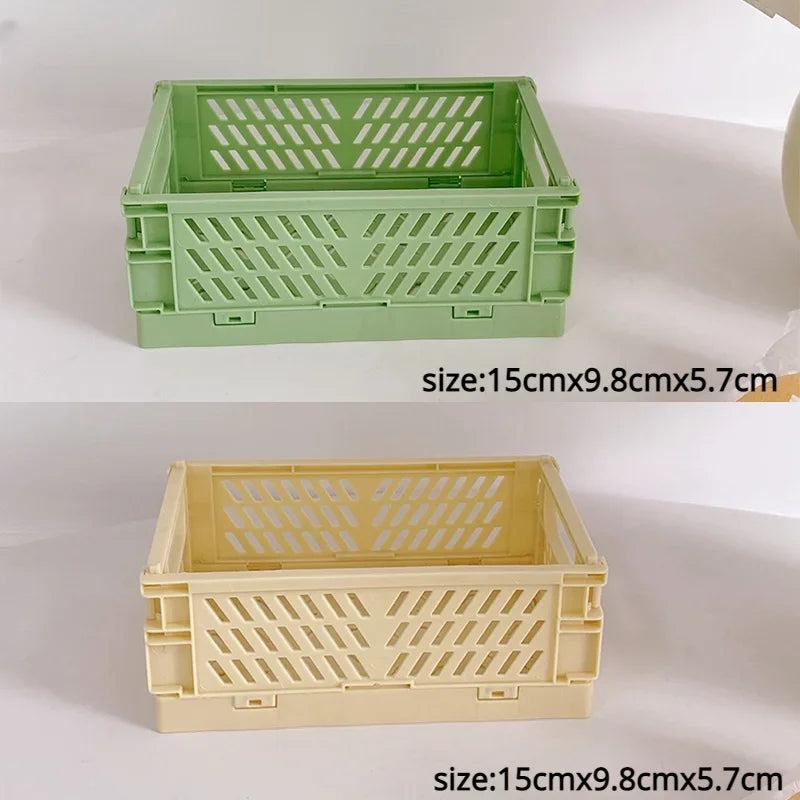 Caisse de rangement pliable en plastique, panier pliable, empilable, mignon, maquillage, bijoux, jouets, boîtes pour boîte de rangement, organisateur Portable