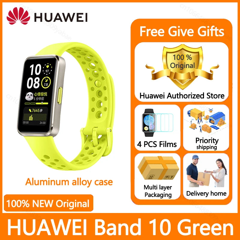 Montre connectée Huawei Band 10, originale, Compatible avec IOS et Android, suivi du sommeil, moniteur de santé, autonomie de 14 jours, nouvelle collection 2025