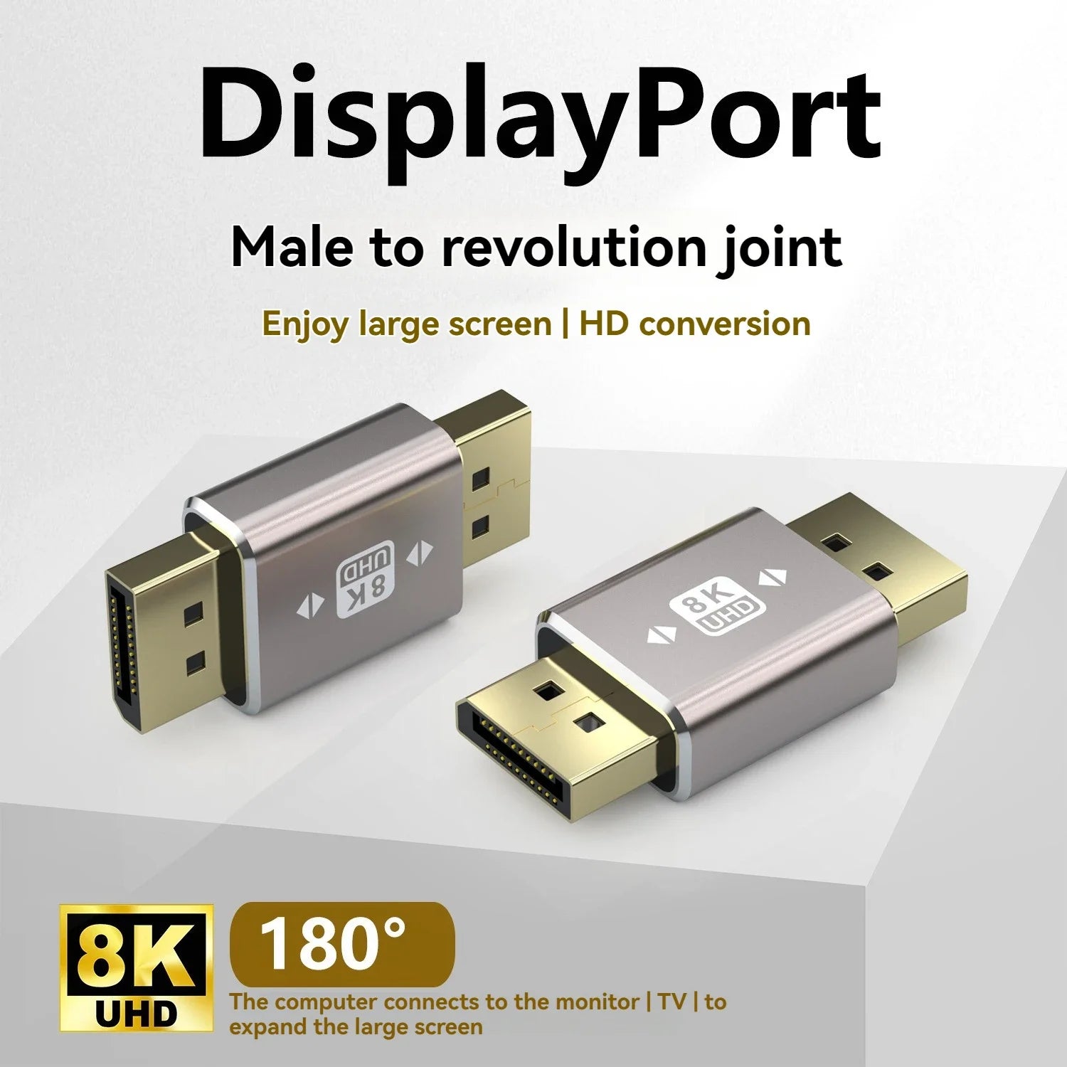 DP mâle à femelle coude à Angle droit de 90 degrés affichage de carte graphique d'ordinateur convertisseur Displayport 4K144hz tête de direction HD 8k