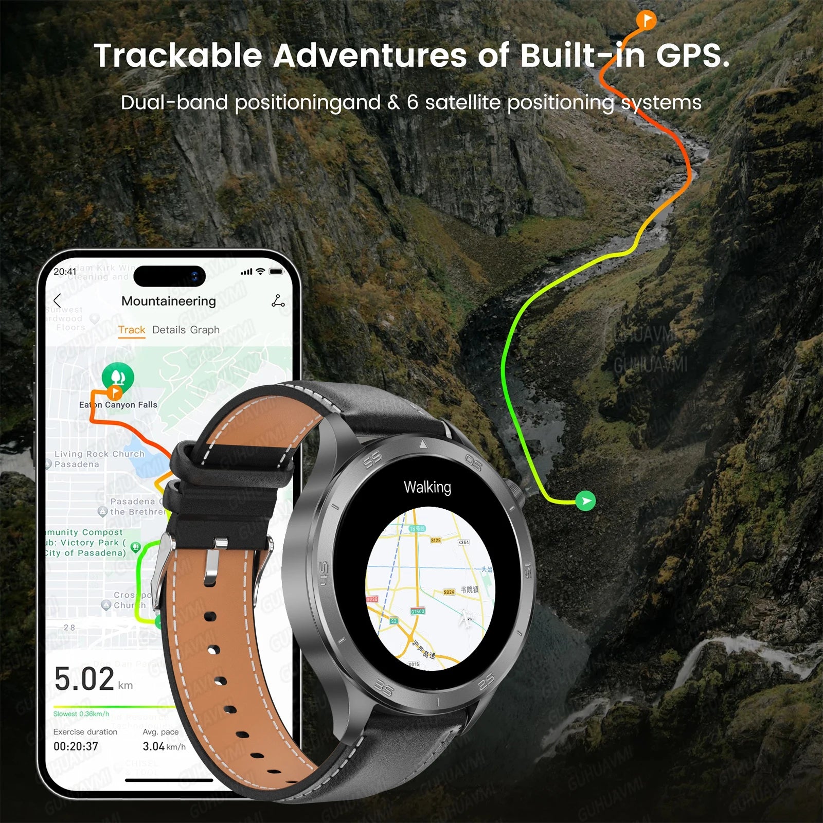 Montre connectée GPS pour hommes, avec boussole, altimètre de pression, étanche IP68, appel Bluetooth, écran AMOLED, nouveau, 2025