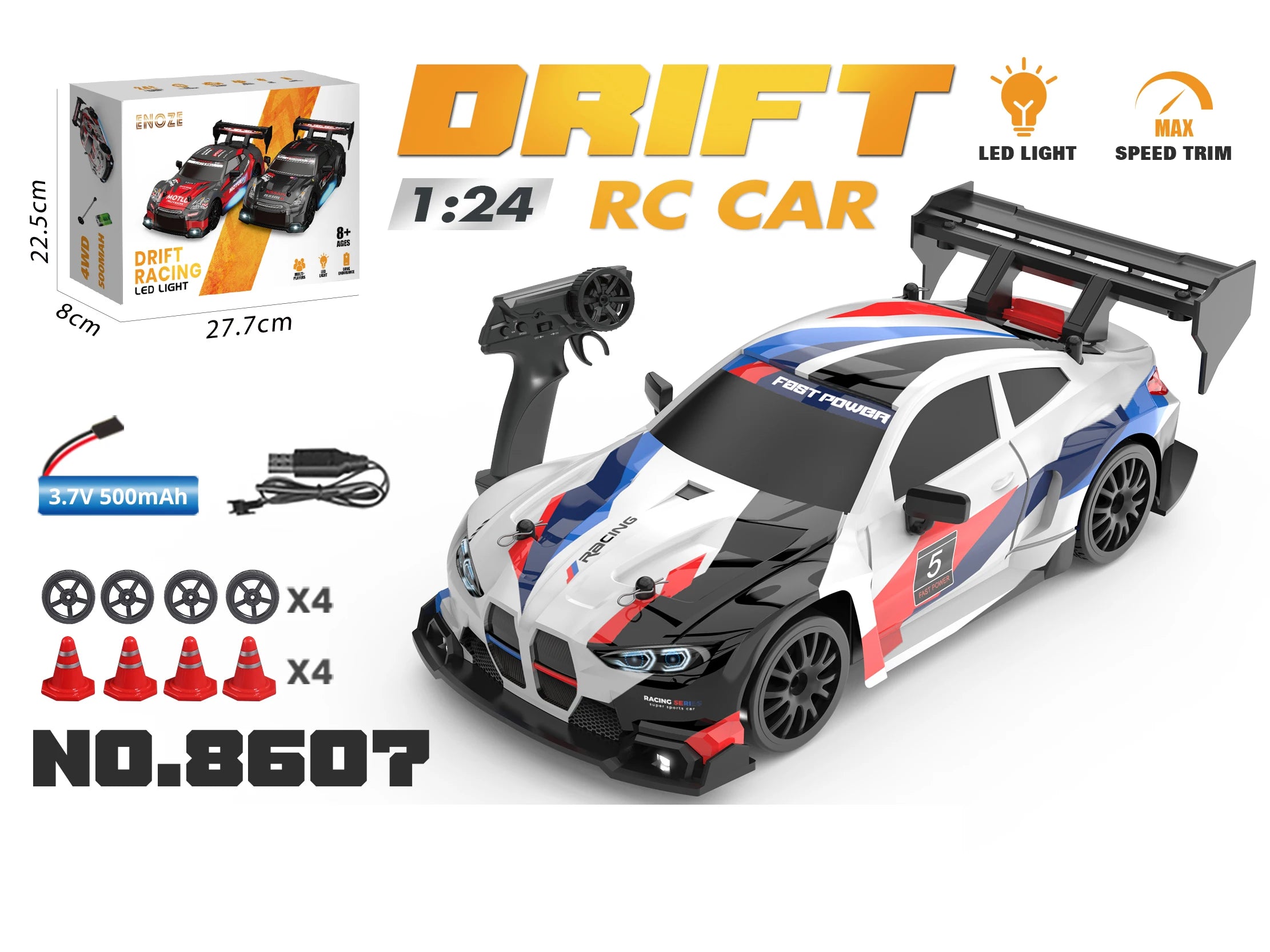 1:24 haute vitesse RC dérive voiture 2.4G 4WD télécommande Mini voiture de course compétition voiture de course jouet pour les enfants
