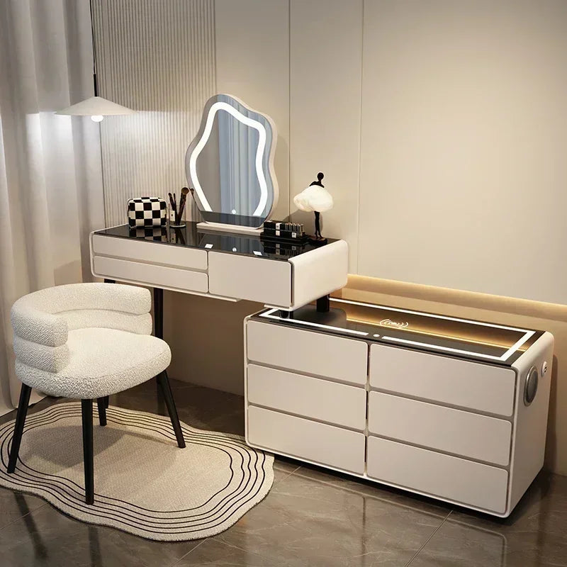 Tiroirs coffre vanité chaise miroir Mobile lumière Console Table Dressing moderne rangement Mesas De Maquiagem chambres meubles