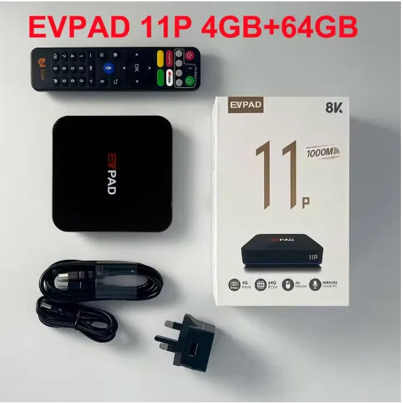 2025 nouveau boîtier de télévision intelligent EVPAD 10P/11P Allwinner H6 CPU 4G + 64G AI télécommande vocale chaude en asie royaume-uni japon USA France corée SG top set box