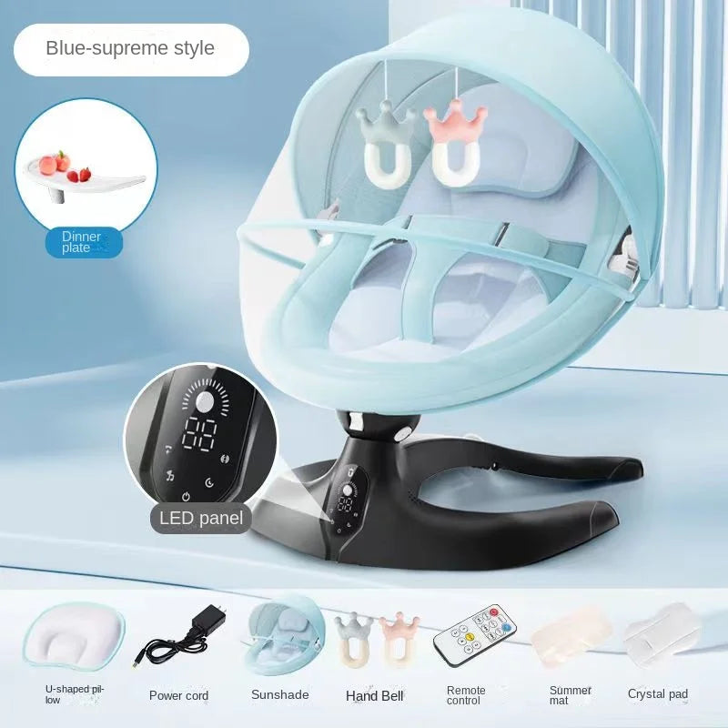 Chaise à bascule électrique Coax Baby God, chaise apaisante pour nouveau-né, berceau de sommeil pour bébé inclinable, lit pouvant s'asseoir et voiler