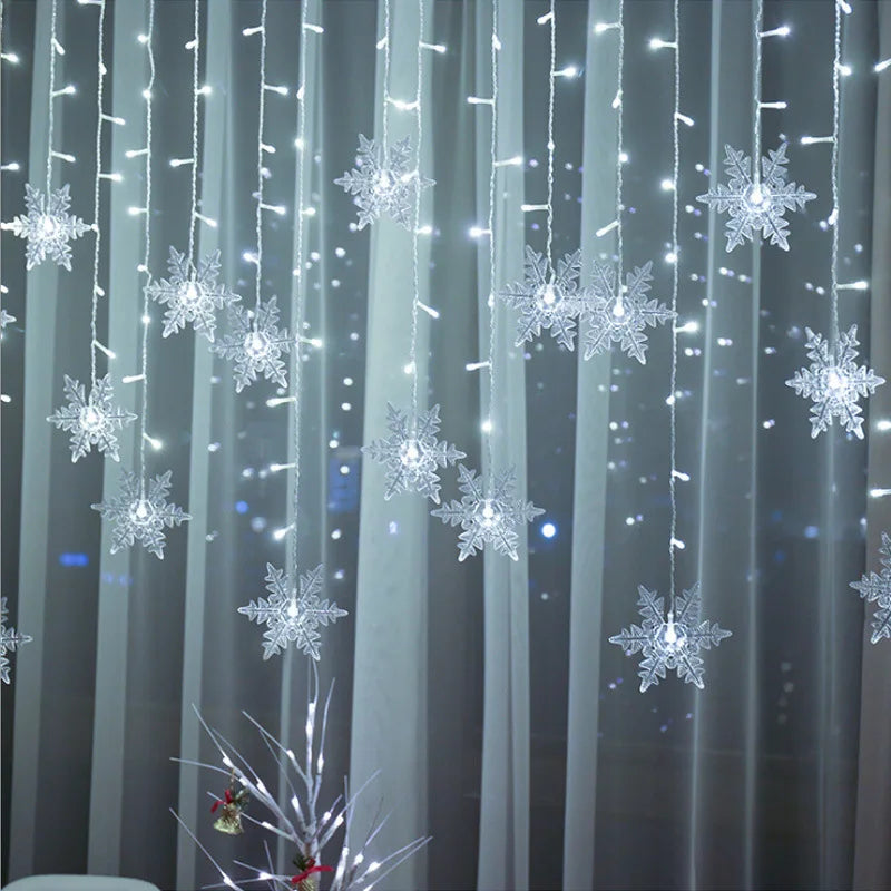 Guirlande de rideaux lumineux Led de 4M, éclairage de vacances, décorations de noël, lumières de fête pour chambre à coucher, réveillon du nouvel an, décoration féerique pour la maison
