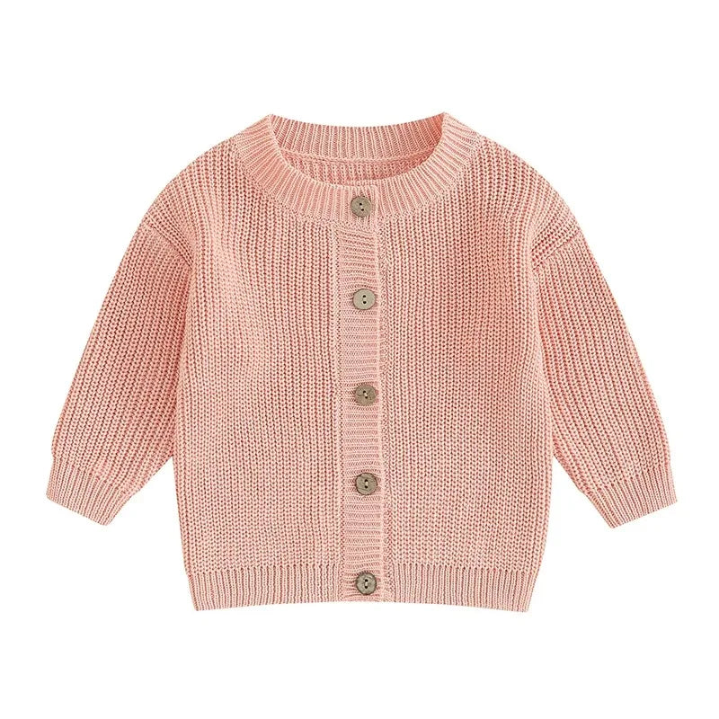 Pull chaud pour nouveau-né garçon et fille de 0 à 18 mois, manteaux, couleur unie, boutons amples, manches longues, tricot, Cardigan, automne