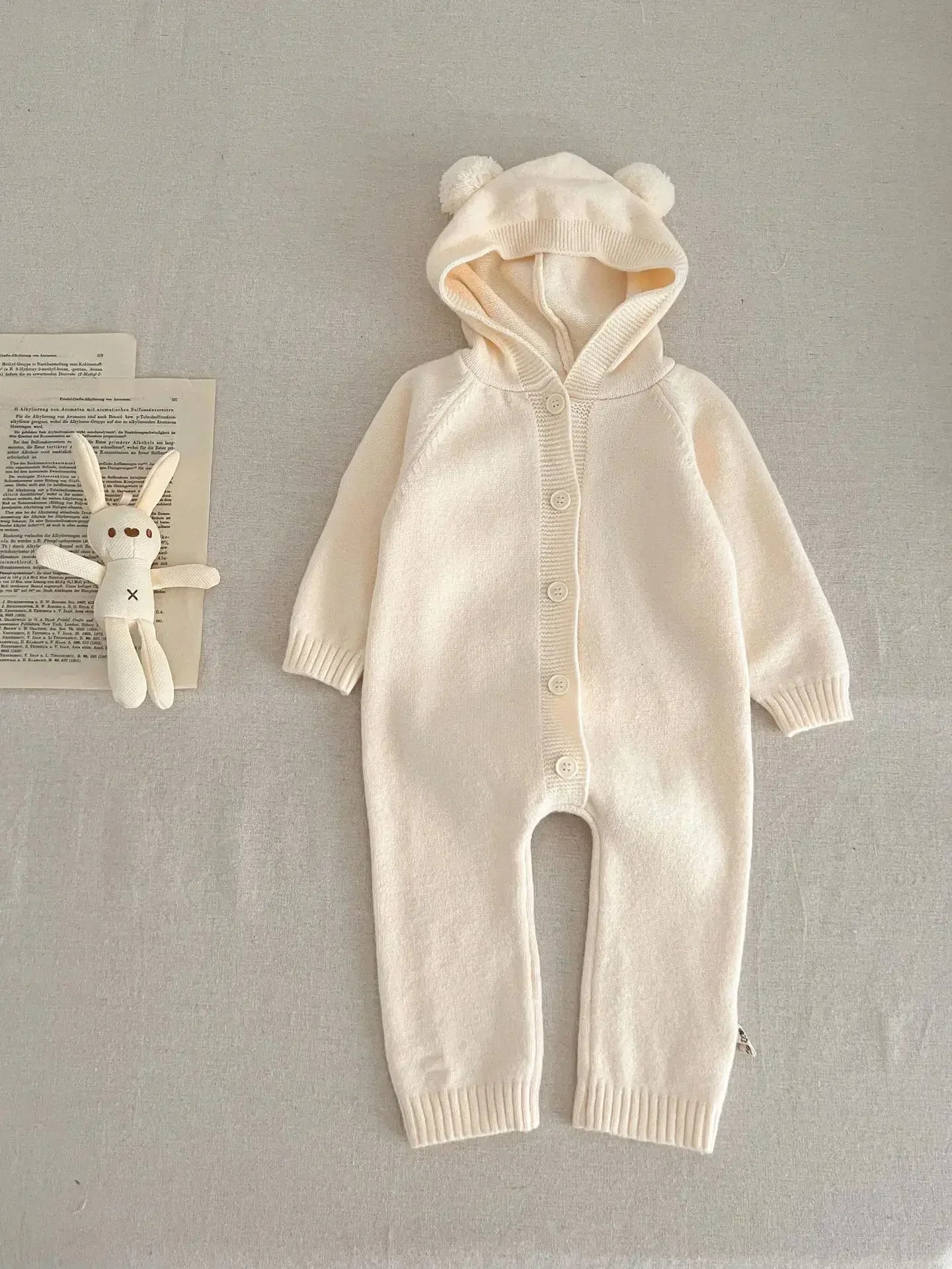 Combinaison mignonne avec petites oreilles d'ours pour bébé, vêtements une pièce pour garçon, vêtements d'escalade, automne, 7623