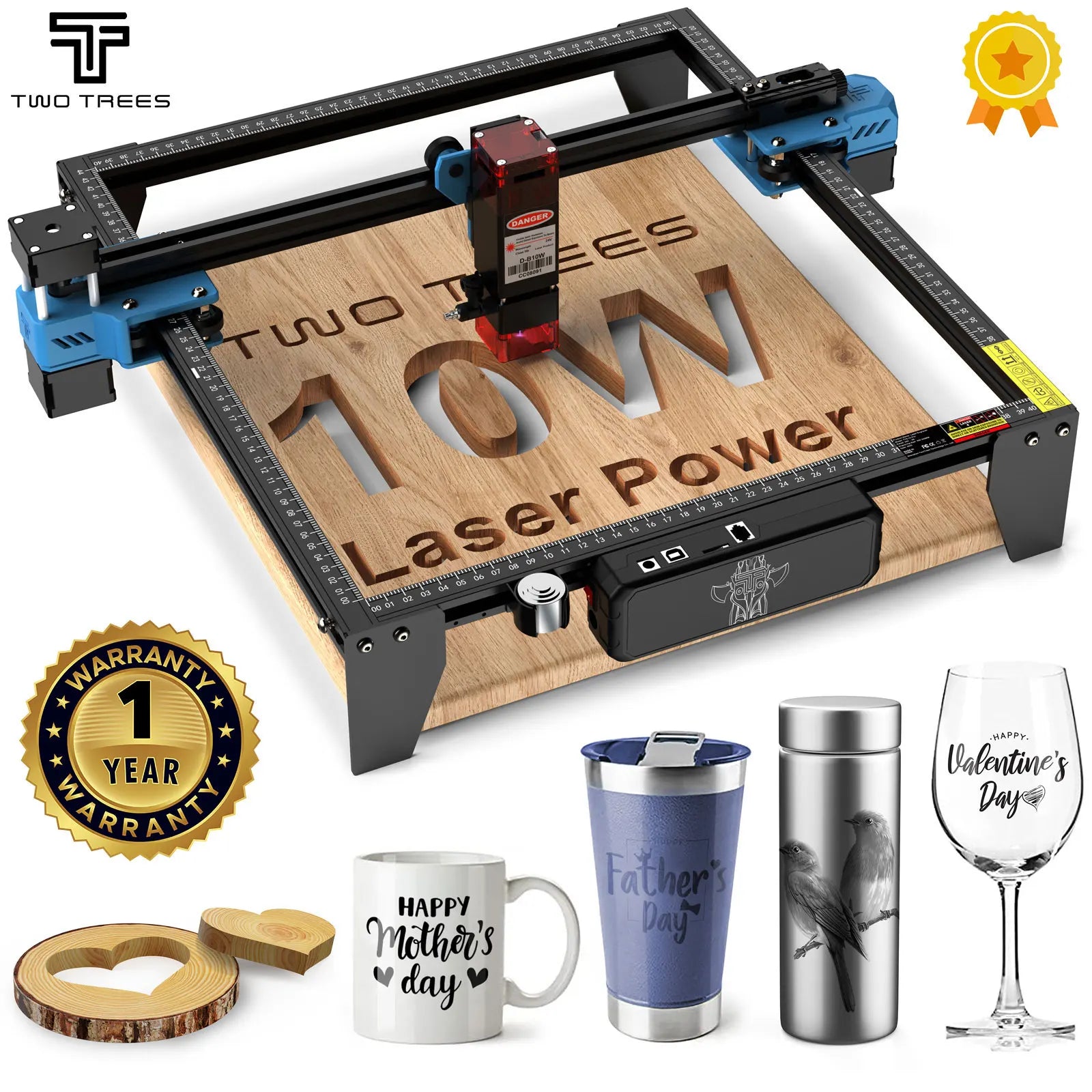 TwoTrees TTS-10 Pro 80W graveur Laser en acier inoxydable bricolage Logo imprimante métal TTS-55Pro Laser Machine de gravure CNC coupe du bois