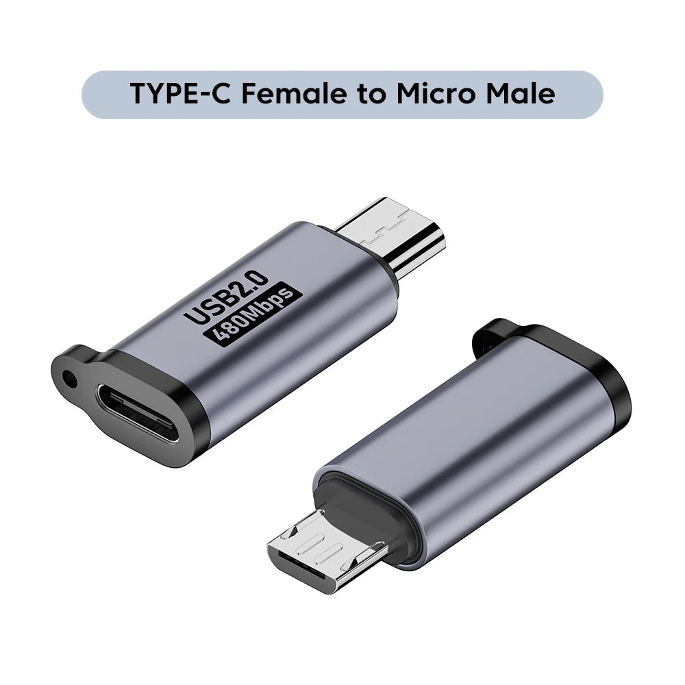 Adaptateur Micro USB vers Type c vers Lightning Adaptateur USB 2.0 vers Type c Transfert de données Transfert de données USB c Lightning pour iPhone