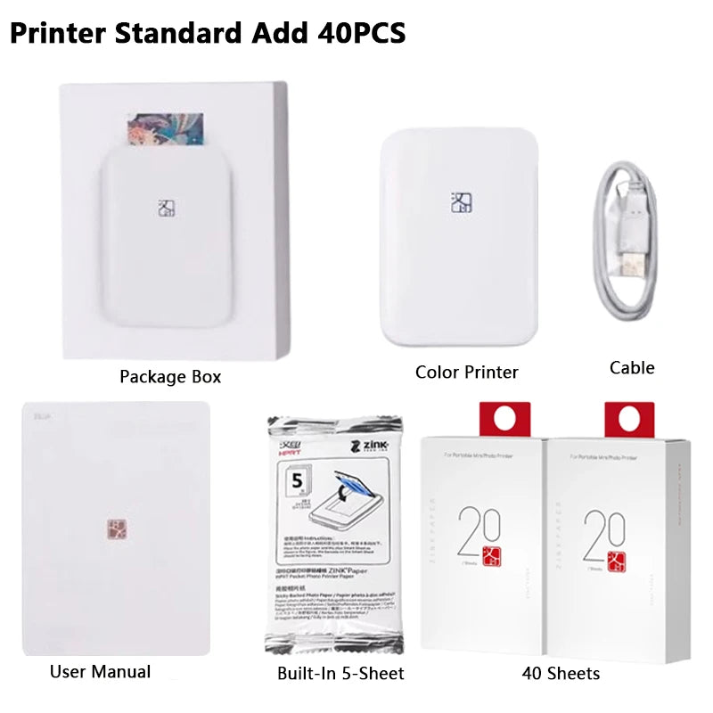 HPRT MT53 imprimante Photo couleur Portable Mini imprimante Bluetooth Mobile HD poche Machine d'impression 2x3 pouces fabricant cadeau nouveau