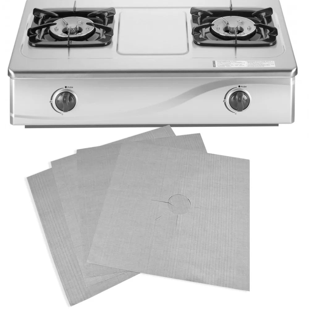 Protecteur de cuisinière à gaz, 4 pièces, revêtement de couverture de cuisinière à gaz, tapis de nettoyage, protection de cuisinière à gaz, accessoires de cuisine