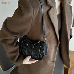 Mini sac de Shopping sous les bras pour femmes, fourre-tout rétro décontracté, sacs à bandoulière en cuir de couleur unie pour femmes