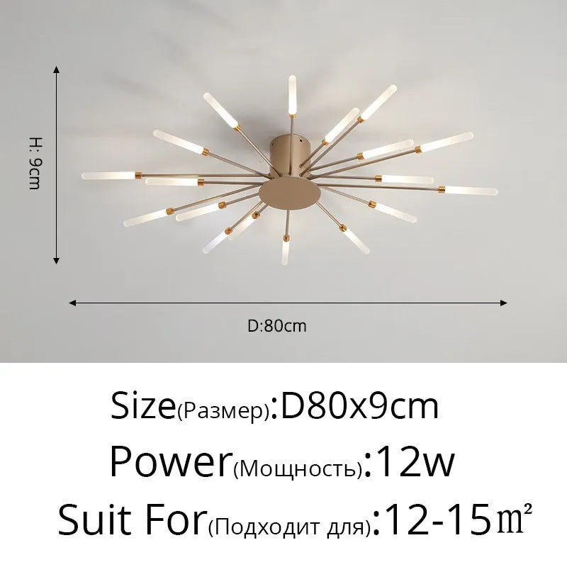 Modern LED Chandelier For Living Room Bedroom Home Roof Indoor Gold Metal Ceiling Lamp With Remote Control Lighting Lustre Decor