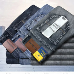 Wthinlee marque droite Stretch classique bleu noir nouveaux hommes d'affaires jean décontracté travail Denim pantalon mâle marque vêtements
