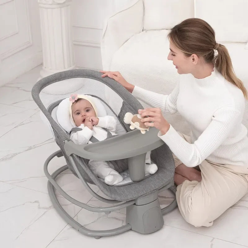 Fauteuil inclinable à bascule pour bébé, musique Bluetooth, chaise à bascule électrique avec télécommande intelligente pour bébé, berceaux confortables pour bébé