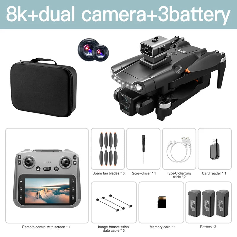 Pour Xiaomi V198 MAX GPS Drone 8K HD photographie aérienne double caméra sans brosse Quadrotor Laser évitement d'obstacles aérien optique