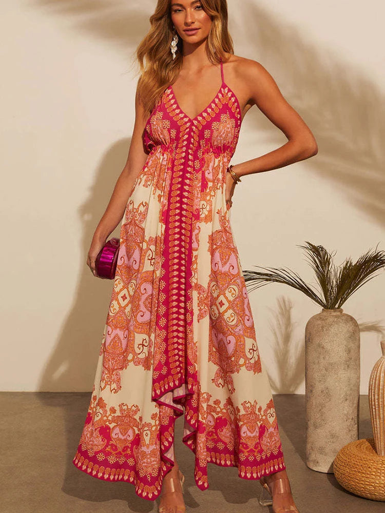 Robe longue à fleurs bohème pour femmes,vêtements pour femmes, robe sexy, robe été pour femme, robes de plage