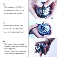Pouvez-vous rotee LED Power Trainer Ball, Gamme de démarrage automatique, pouvez-vous ro Power, Poignet, Bras, Main, Force musculaire, Équipement de fitness