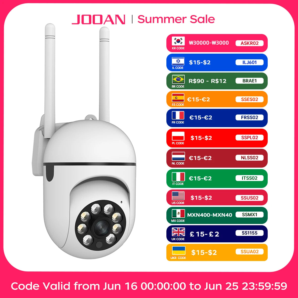 JOOAN 2MP PTZ caméra IP maison intelligente couleur nuit suivi automatique sécurité WiFi caméra bidirectionnelle Audio CCTV vidéo Surveillance caméra