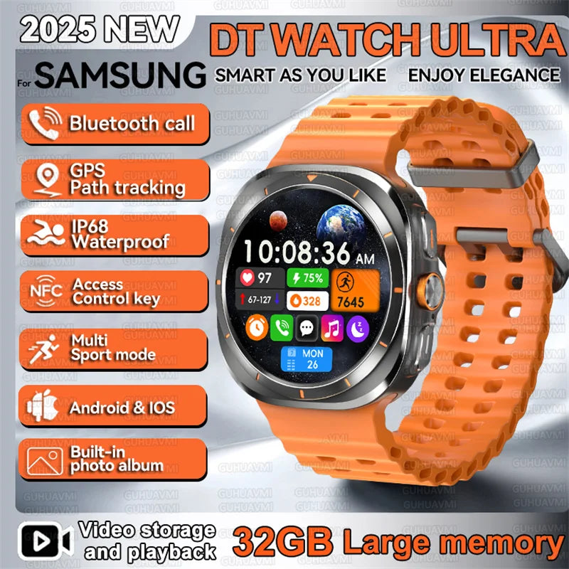 2025 nouveau pour Samsung DT montre UItra 7 32Gb AMOLED MP4 vidéo NFC hommes femmes HD Bluetooth appel boussole Fitness GPS Tracker montre