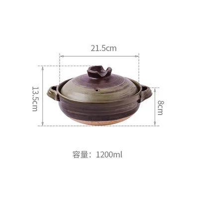 Casserole en céramique de Style japonais, petite casserole noire en argile, ustensiles de cuisine pour la maison, fournitures de cuisine, casserole à soupe, 1 pièces