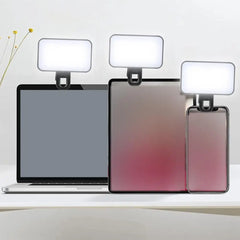 Mini lumière de remplissage pour selfie, vidéoconférence, aste, 3modes, luminosité réglable, clip, téléphone portable, ordinateur
