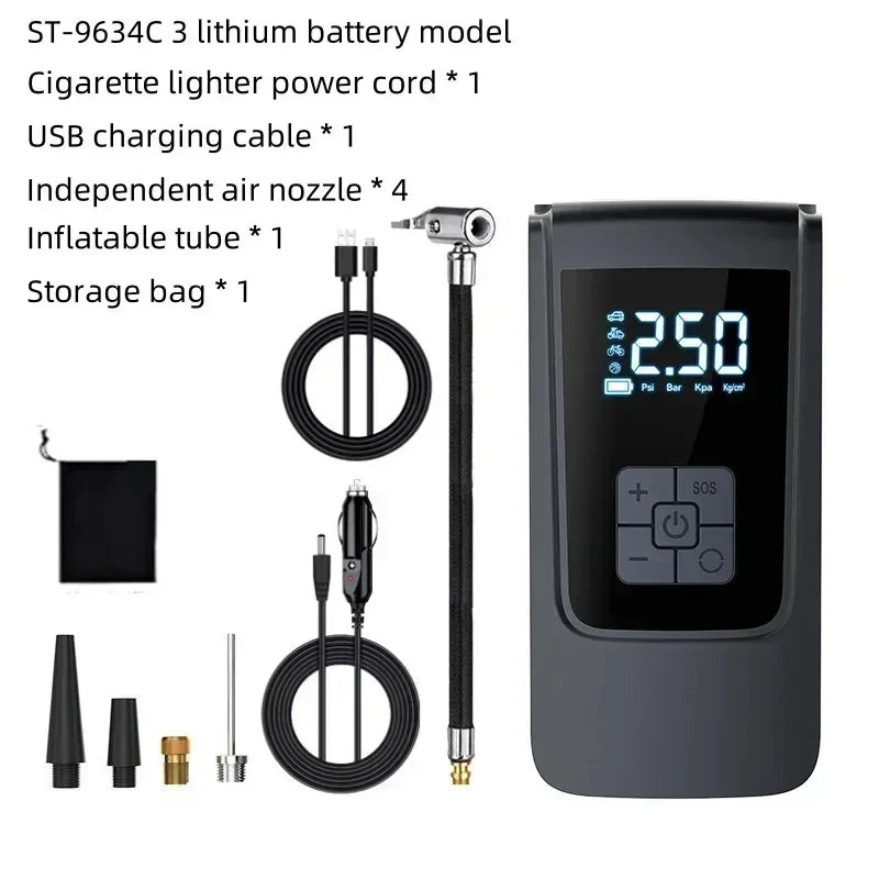 Nouveau compresseur d'air de voiture pompe à Air Portable électrique ventilateur de pneu moto pompe compresseur d'air pour voitures motos et vélos