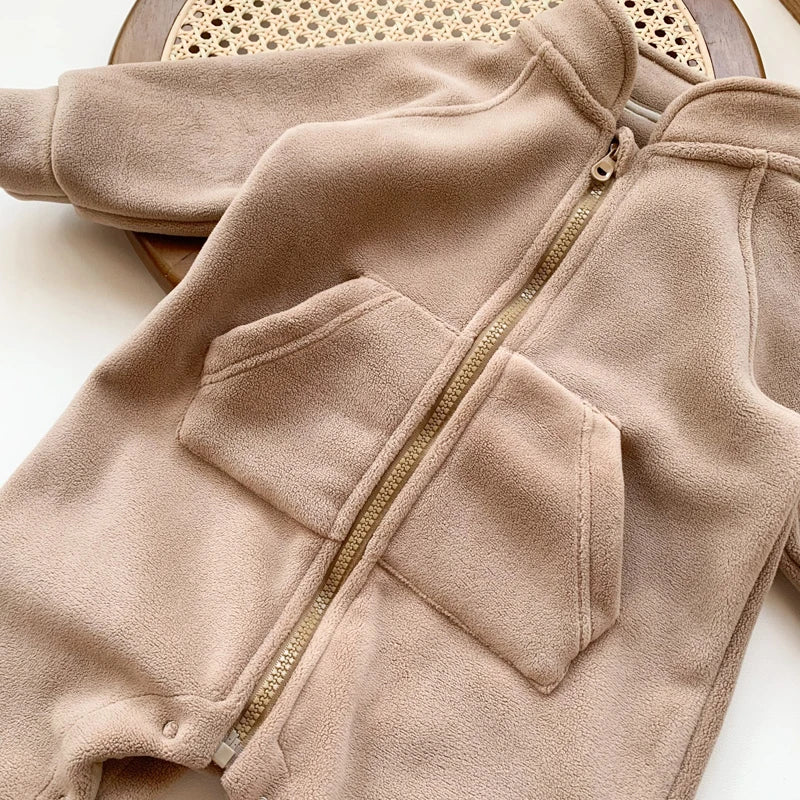 IYEAL-Barboteuse douce et chaude pour bébé garçon et fille, combinaison pour nouveau-né, vêtement d'extérieur, automne