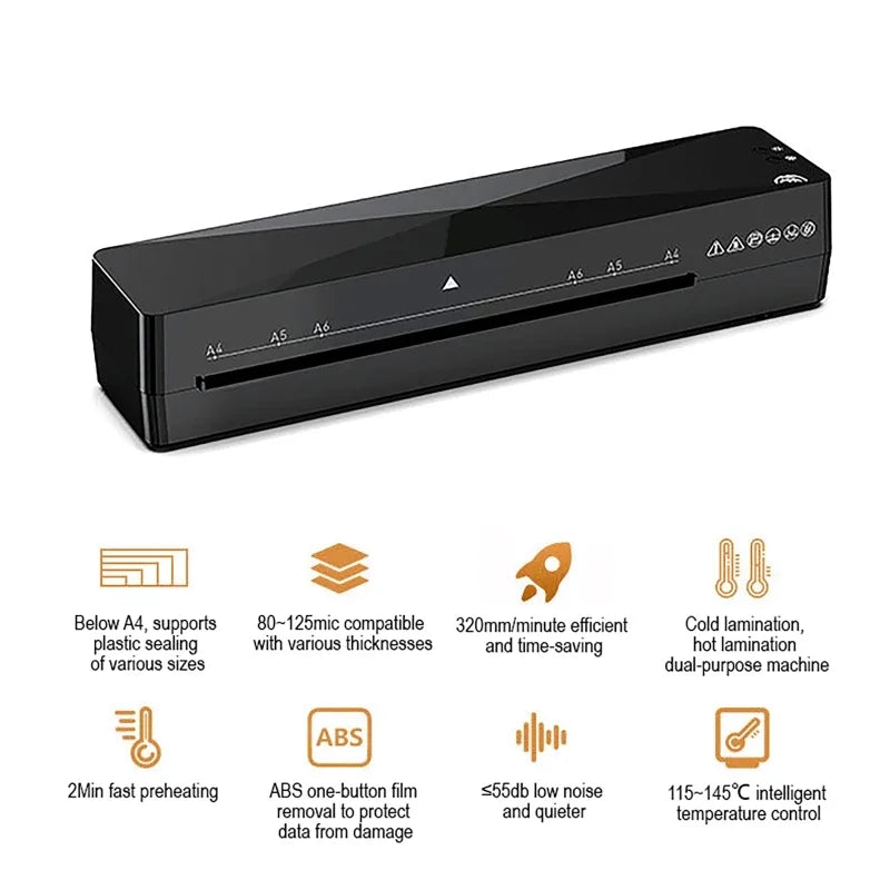 Machine à plastifier à chaud et à froid A4, pour bureau thermique professionnel, pour documents, photos, emballage Blister, rouleau de Film plastique