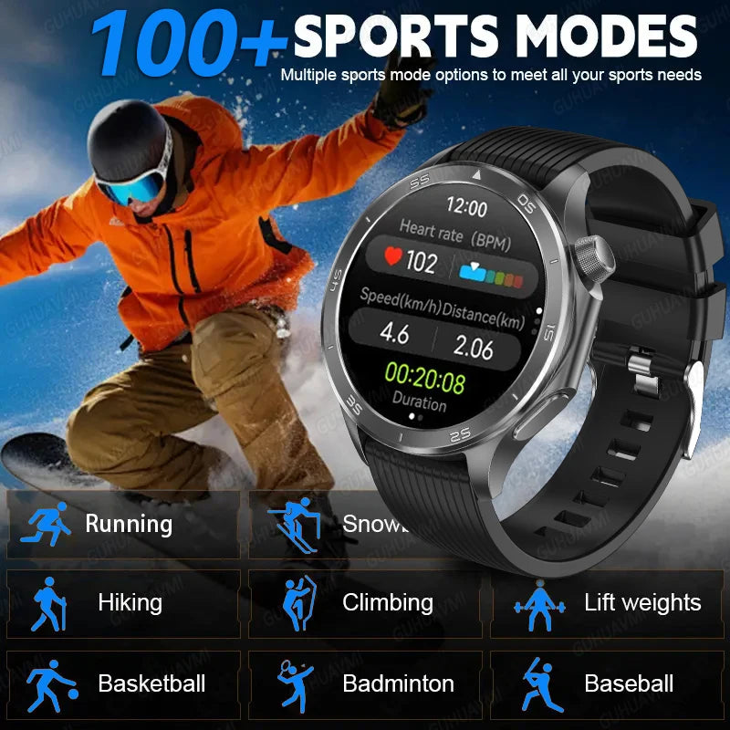2025 nouveau GPS Sports de plein air montre intelligente boussole pression altimètre IP68 étanche Bluetooth appel hommes AMOLED écran montre intelligente
